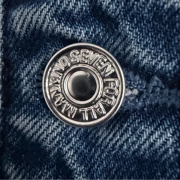 7 FOR ALL MANKIND Puff Sleeve Denim Jean Jacket - M - Picture 2 of 5